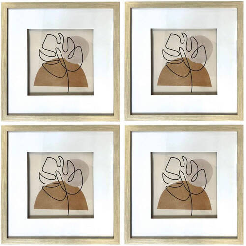 4PK Frankie & Me Shadow Square Picture Frame Home/Office Photo Decor 4cm Oak