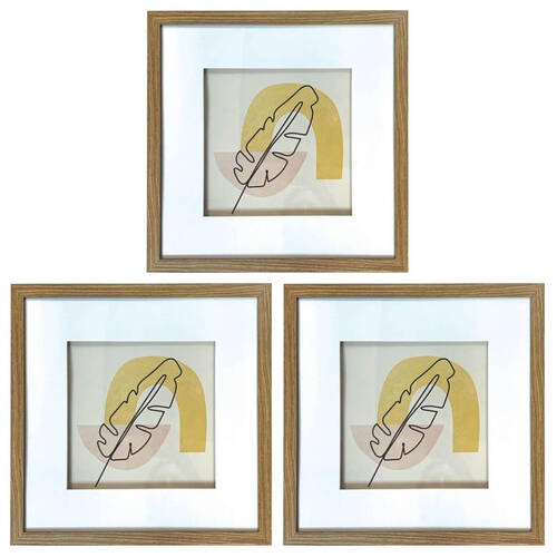 3PK Frankie & Me Shadow Square Picture Frame Home/Office Photo Decor 4cm Dark Oak