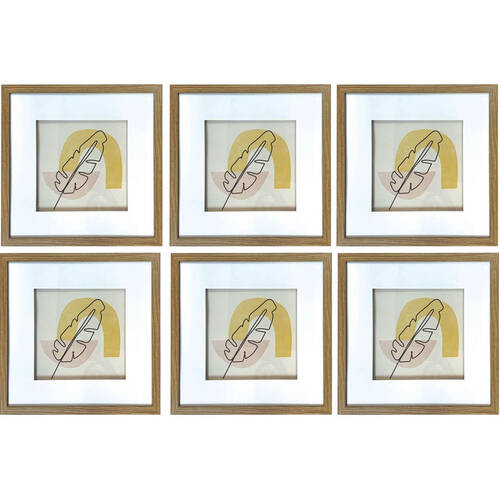 6PK Frankie & Me Shadow Square Picture Frame Home/Office Photo Decor 4cm Dark Oak