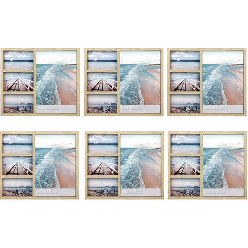 6PK Frankie & Me Collage Flat 4 Pictures Frame Home/Office Decor 37cm Oak