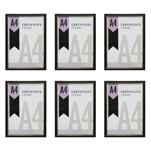 6PK Frankie & Me Picture Frame A4 Photo Holder Home/Office Decor Black