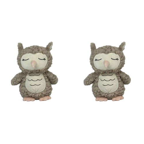 2PK Momoko Fluffy Owl Animal Stuffed Doll Kids/Children Soft Plush Toy 23cm Brown