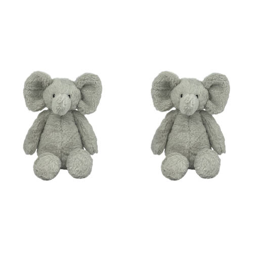 2PK Momoko Baby Elephant Animal Stuffed Doll Kids/Children Soft Plush Toy 23cm Grey
