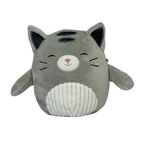 Momoko Squish Cat Animal Stuffed Doll Kids/Children Soft Plush Toy 25cm Grey