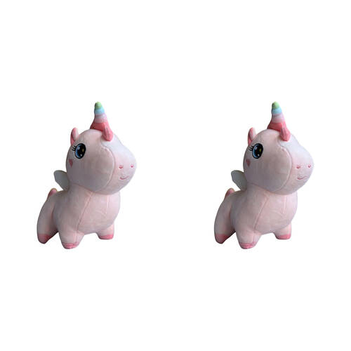 2PK Momoko Squish Unicorn Animal Stuffed Doll Kids/Children Soft Plush Toy 25cm Pink