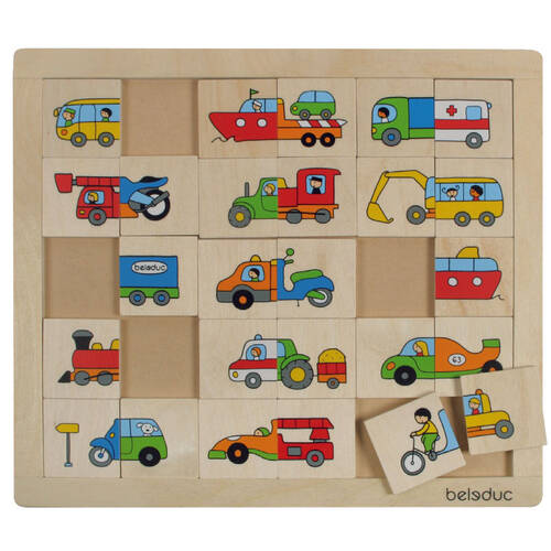 30pc Beleduc Match & Mix Puzzle Vehicles Wooden Play Kids/Children - 3y+