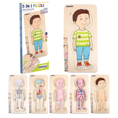 29pc Beleduc Your Body Puzzle Boy Anatomy Education Kids/Children - 3y+