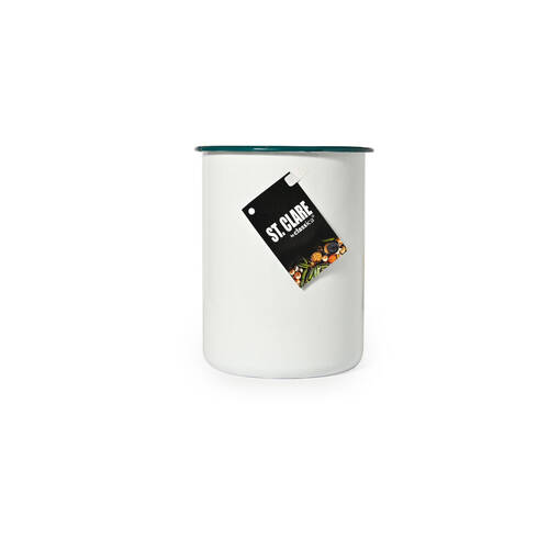 St. Clare Enamel Heavy Duty Carbon Steel Utensil Holder 14cm White/Green