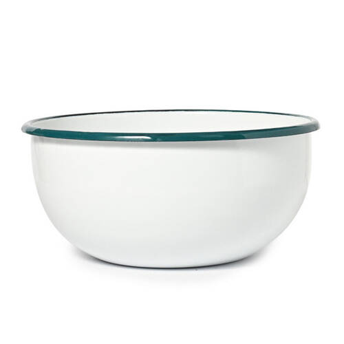 St. Clare Enamel Mixing Bowl 22cm Cooking Baking Round White