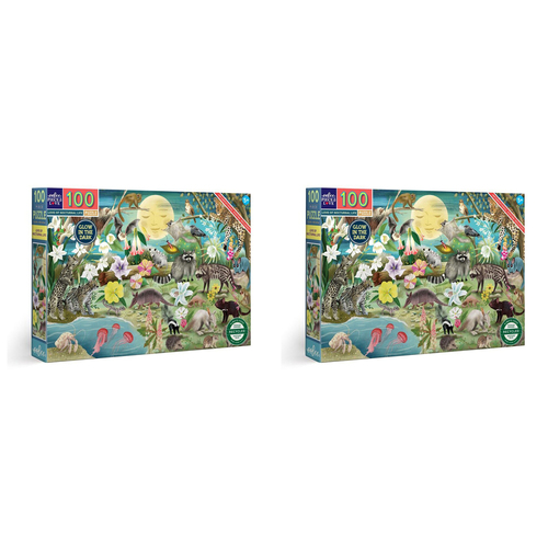 2x 100pc eeBoo Jigsaw Puzzle Love of Nocturnal Life 61x40.6cm Educational Game 5+