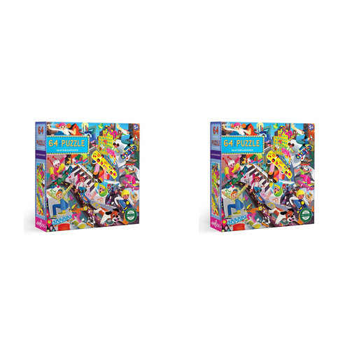 2x 64pc eeBoo Jigsaw Puzzle Kids Game Skateboarders 5+