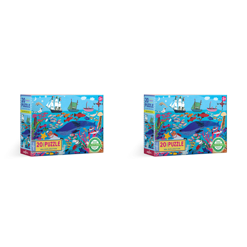 2x 20pc eeBoo Jigsaw Puzzle 28x38cm Game Sea Exploration 3+