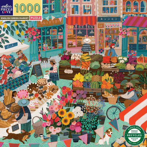 1000pc eeBoo Jigsaw Puzzle Game England Green Market 14+