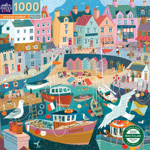 1000pc eeBoo Jigsaw Puzzle Game Seaside Harbor 14+