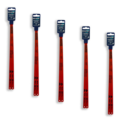 5x 2pc Eclipse Pro Tools Flexible HSS Hacksaw Blades 32TPI - Red