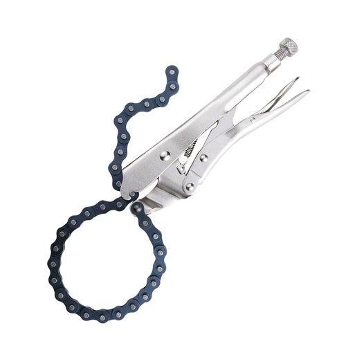Eclipse Pro Tools Chrome Steel Chain Clamp Locking Plier - Silver