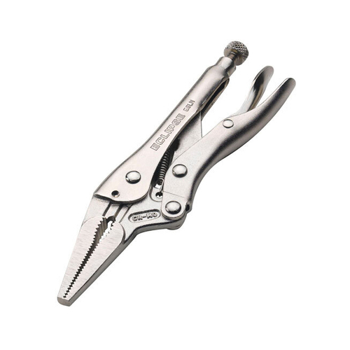 Eclipse Pro Tools Steel Clamp Locking Long Nose w/ Cutter 150mm - Silver