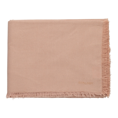Ecology Cotton Fray Dining Tablecloth 240cm Blush