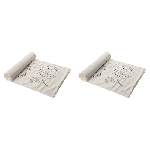 2PK Ecology Cotton/Linen Feast Table Runner 40x180cm Flax