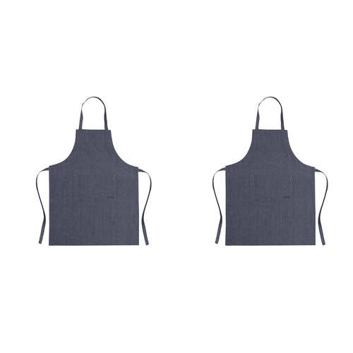 2PK Ecology Rye Adjustable Cotton Kitchen Cooking Apron 70x90cm Navy