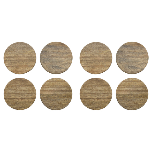 2x 4pc Ecology Mango Wood Rustic Drift Coasters 10cm