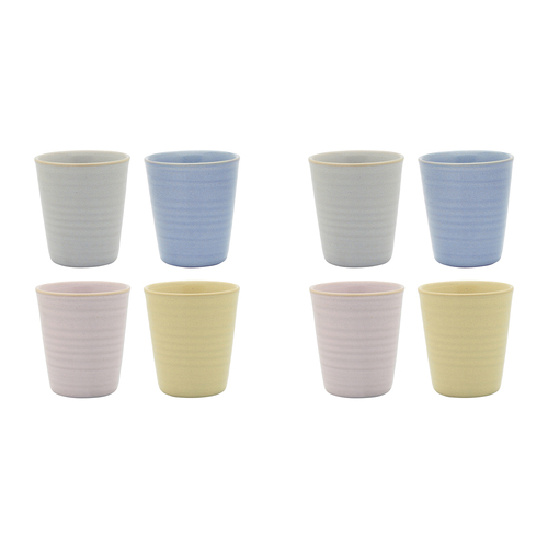 2x 4pc Ecology Ottawa Latte Cup 250ml Oyster/Blue/Blush & Lemon