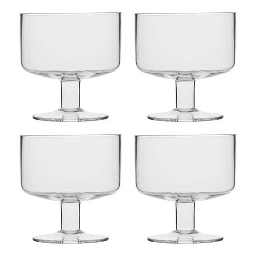 4pc Ecology Classic Timeless Soda Lime Glass Dessert Bowls 10cm Clear
