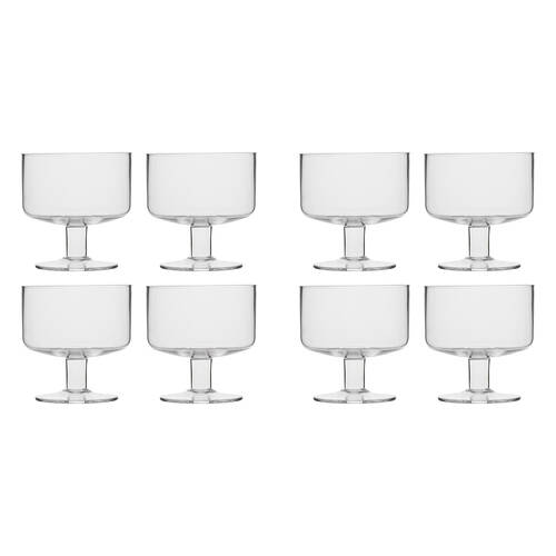 2x 4pc Ecology Classic Timeless Soda Lime Glass Dessert Bowls 10cm Clear