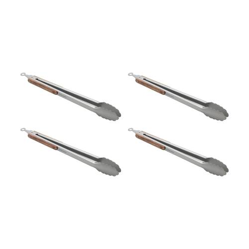 4PK Ecology Provisions Tongs Acacia/Stainless Steel 36cm Natural