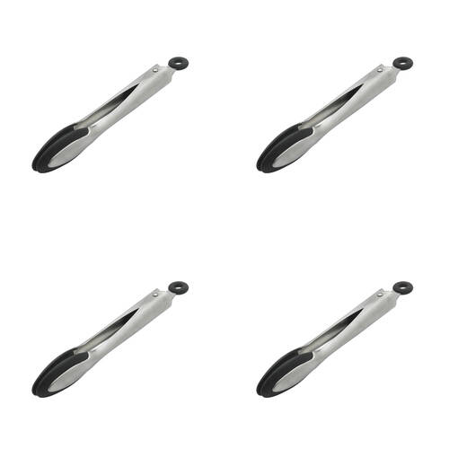 4PK Ecology Provisions Silicone Edge Food Grilling Tongs 22cm