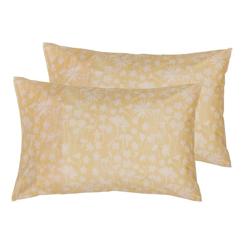 Ecology Solaris Pillowcase Pair Size 73 x 48cm Blush/Lemon Bedding