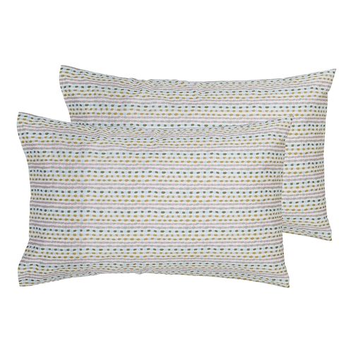 Ecology Casuarina Pillowcase Pair Size 73 x 48cm Striped Bedding
