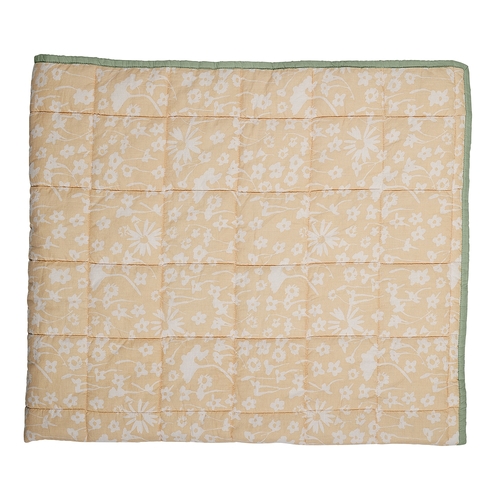 Ecology Solaris Quilted Throw Size 152 x 127cm Blush/Lemon Bedding