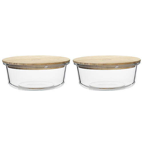 2PK Ecology 19.7cm Nourish Round Glass Storage Container