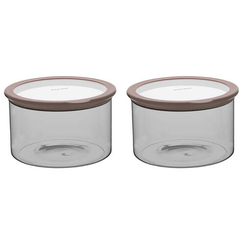 2PK Ecology Store Round 2.9L Glass Barrel/Canister 20.8cm - Clear Lid