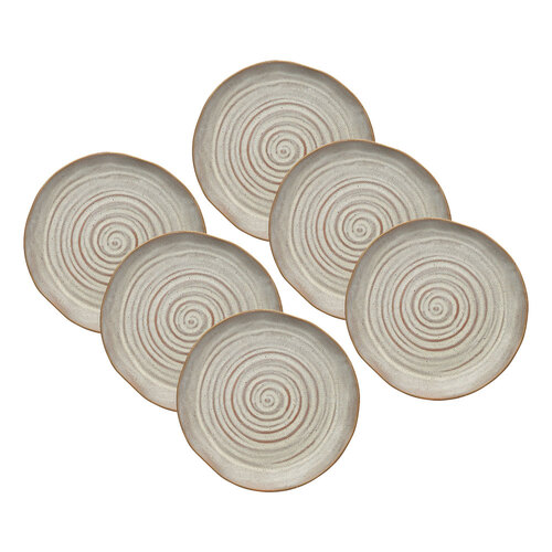 6x Ecology Ottawa 21cm Stoneware Side Plate Round - Barley