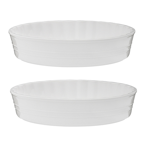 2PK Ecology Signature Embossed 25x25cm Quiche Porcelain Dish