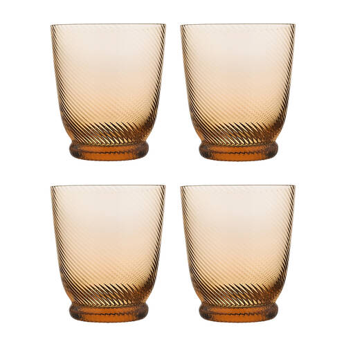 4pc Ecology Aveline Glass Drinking Tumblers Set Marigold 280ml
