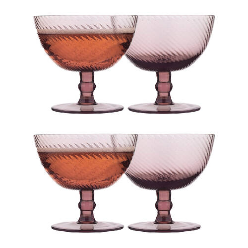 4pc Ecology Aveline Cocktail Drinking Glasses Set Plum 225ml