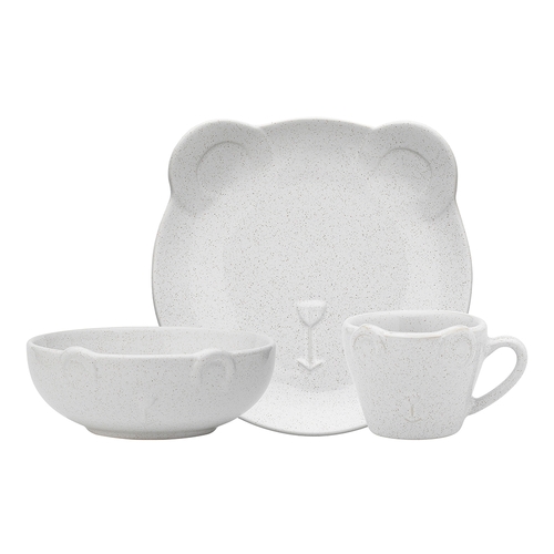 3pc Ecology Teddy Stoneware Kids/Childrens Plate/Bowl/Mug Set Oatmeal