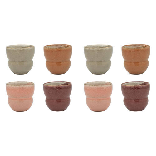 8pc Ecology Galet Stoneware Espresso Cups 90ml - Berry