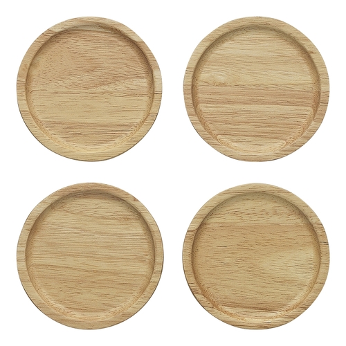 4PK Ecology 10cm Alto Rubberwood Coasters Set Drinking/Cup Mug