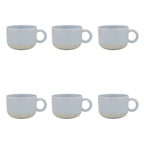 6PK Ecology Stoneware 340ml Horizon Hull Coffee/Tea Mug 10.2x13.9cm Blue