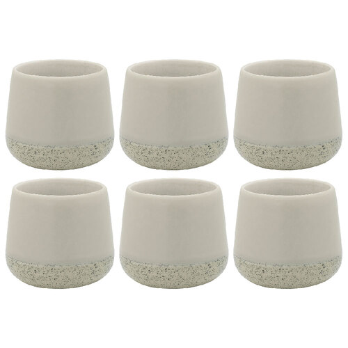 6PK Ecology Stoneware Kitchenware Hull Cuddle Drinking Mug Cup 270ml/9cm Ecru