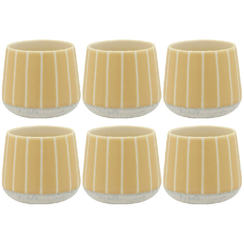 6PK Ecology Stoneware Kitchenware Hull Cuddle Drinking Mug Cup 270ml/9cm Lemon