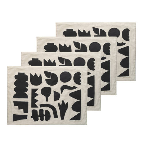 4pc Ecology Garnet Cotton/Linen Placemats 38x53cm