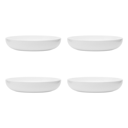 4PK Ecology 22cm Canvas Dinner Bowl/Plate Food/Meal Tableware - White
