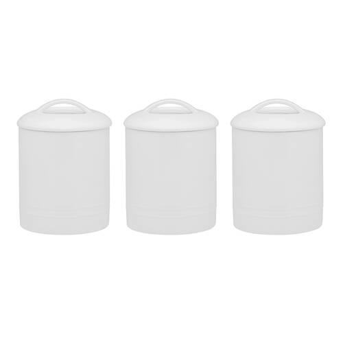 3pc Ecology Signature Porcelain Kitchen Round Canisters