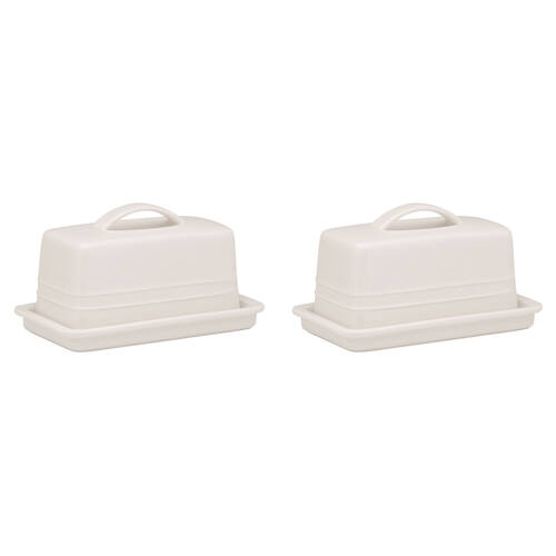 2PK Ecology Signature Porcelain Kitchen Lid Butter Dish 250g