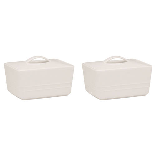 2PK Ecology Signature Porcelain Kitchen Lid Butter Dish 500g